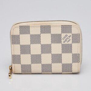 Louis Vuitton Damier Azur Canvas Zippy Coin Purse Wallet
